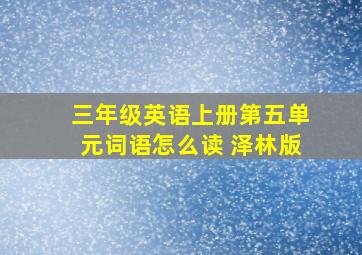 三年级英语上册第五单元词语怎么读 泽林版